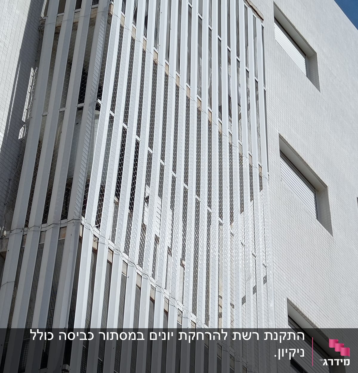 רשתות מתכת על מבנה למניעת כניסת יונים